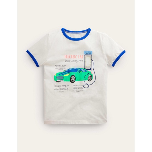 보덴 Boden Transport Foil T-shirt - Ivory Electric Car