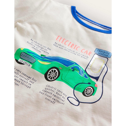 보덴 Boden Transport Foil T-shirt - Ivory Electric Car