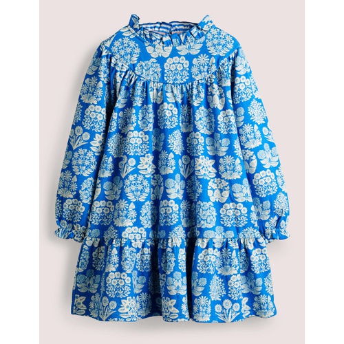 보덴 Boden Lightweight Sweat Dress - Bright Marina Blue Floral