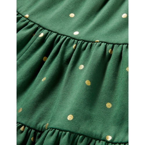 보덴 Boden Three Tiered Midi Skirt - Trekking Green/Gold Spot