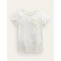 Boden Broderie Pocket T-shirt - Ivory
