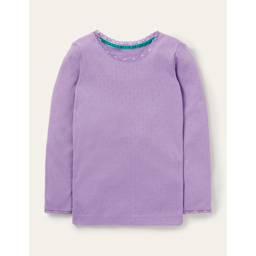 보덴 Boden Supersoft Pointelle T-shirt - Aster Purple