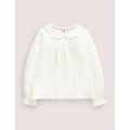 Boden Collared Jersey Top - Ivory