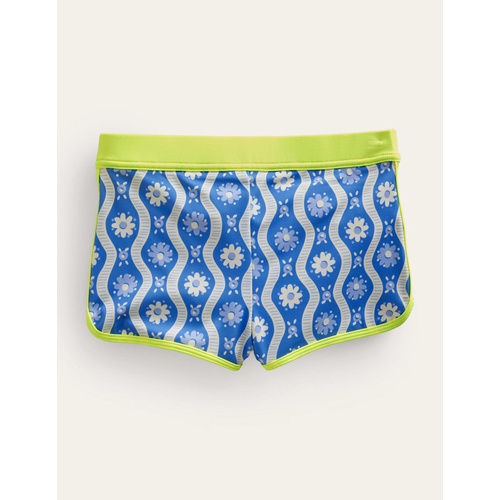 보덴 Boden Patterned Swim Shorts - Penzance Blue Daisy Wave