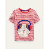 Boden Funny Applique T-shirt - Jam/Ivory Guinea Pig