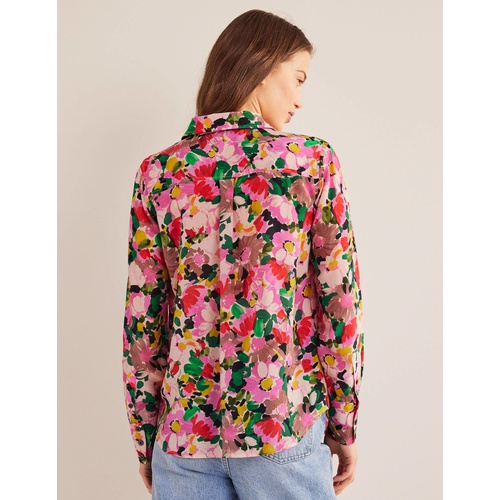 보덴 Boden New Silk Shirt - Multi, Painterly Floret