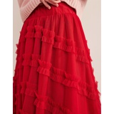 Boden Tulle Occasion Midi Skirt - Dark Rose