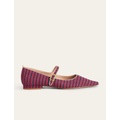 Boden Pointed Toe Mary Jane Shoes - Red/ Navy Stripe