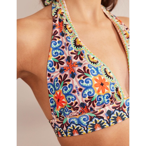 보덴 Boden Merano Deep V-neck Bikini Top - Multi, Tapestry Tile