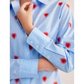 Boden Embroidered Relaxed Shirt - Heart, Ticking Stripe