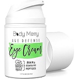 Body Merry Age Defense Eye Cream Natural & Organic Anti-Aging Lotion for Dark Circles, Wrinkles, Puffiness, Crows Feet, Fine Lines & Bags - 1.7 oz