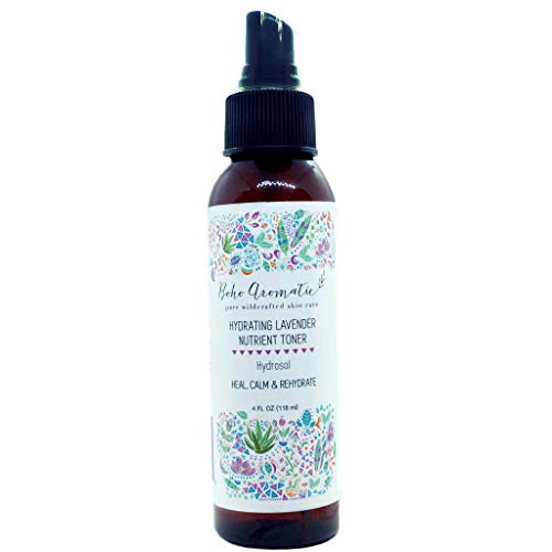  Boho Aromatic Hydrating Lavender Nutrient Face Mist Spray, Hydrosol, Facial Mist, facial skin care products 4 FL OZ