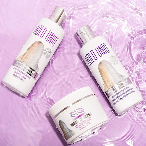  Bold Uniq Purple Conditioner for Blonde, Platinum & Gray/Silver Hair. Reduce Brassy Yellow Tones. Toner for Bleached & Highlighted Hair - Moisturises - Cruelty Free, No Parabens or Sulfates