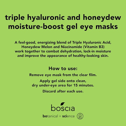  Boscia Triple Hyaluronic and Honeydew Moisture-Boost Gel Eye Masks, 5 ct.
