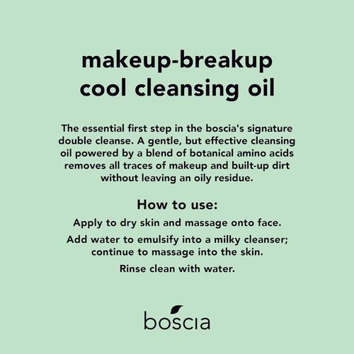  boscia MakeUp-BreakUp Cool Cleansing Oil - Vegan, Cruelty-Free, Natural and Clean Skincare, Natural Oil-Based MakeUp Remover, 150ml
