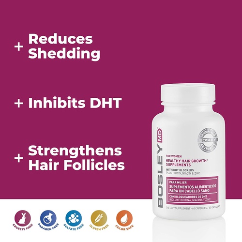  BosleyMD Hair Growth Supplement for Thicker, Stronger Hair. (2 Month Supply)