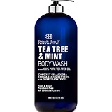BOTANIC HEARTH Tea Tree Oil Body Wash with Mint - Paraben Free, Helps Fight Body Odor, Athlete’s Foot, Jock Itch, Skin Irritations - Shower Gel Soap - Women & Men - (Packaging May