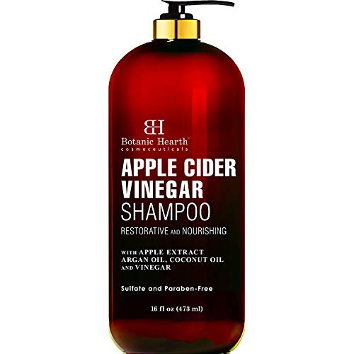  BOTANIC HEARTH Apple Cider Vinegar Shampoo - Clarifying and Nourishing, Reduces Itchy Scalp, Dandruff & Frizz - Sulfate Free, for All Hair Types, Men and Women - 16 fl oz