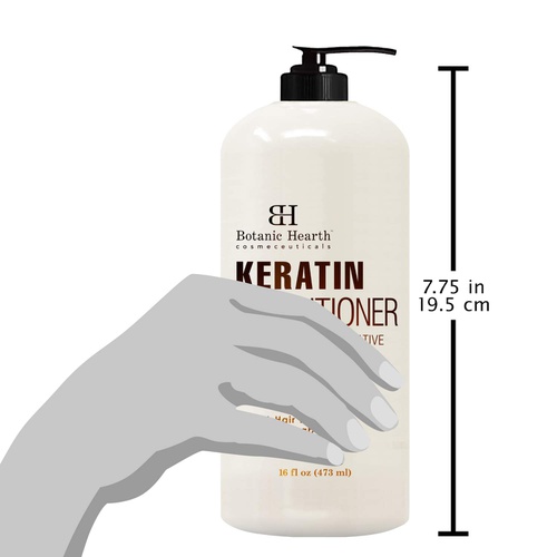  Keratin Conditioner with Argan Oil by Botanic Hearth - Natural Sulfate Free Keratin Hair Treatment for Normal, Dry or Damaged Hair - All Hair Types, Women and Men, Color Treated Ha