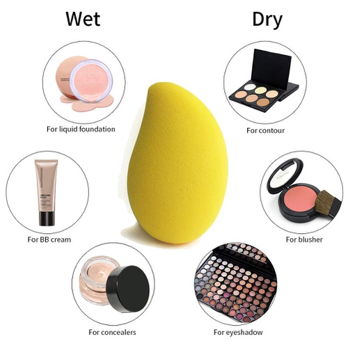  Brands Makeup Sponge Set 4 Pieces with Sponge Holder Mango Shaped Make-up Cosmetic Tools Soft Round Sponges for Liquid Powder BB Cream