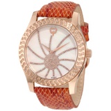 Brillier Womens 03-32424-09 Kalypso Rose-Tone Copper Snakeskin Watch