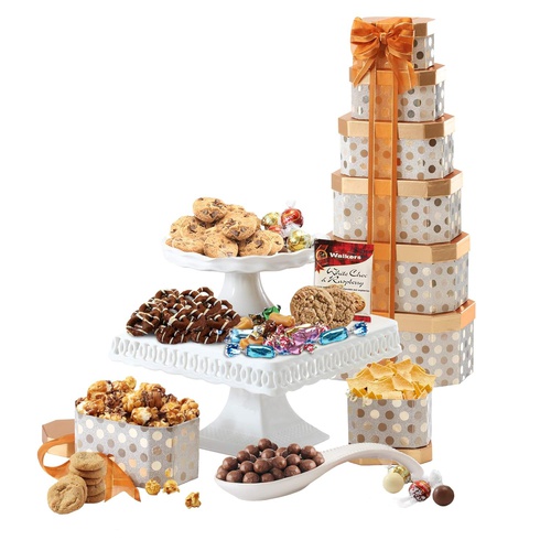  Broadway Basketeers Towering Heights Assorted Chocolate, Cookies and Sweets Gift Tower