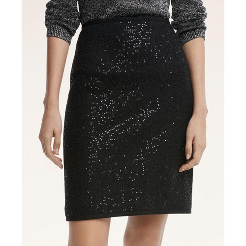브룩스브라더스 Wool Blend Sequin A-Line Skirt