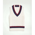 Vintage-Inspired Tennis V-Neck Vest in Supima Cotton