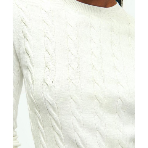 브룩스브라더스 Supima Cotton Cable Crewneck Sweater