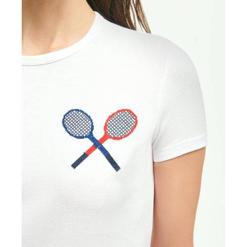 브룩스브라더스 Pique Cotton Needlepoint Tennis T-Shirt