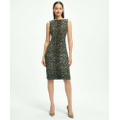 Wool Blend Leopard Print Sheath Dress
