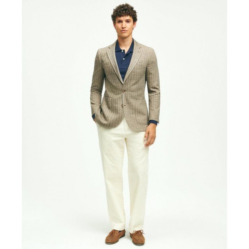 브룩스브라더스 Classic Fit Cotton-Wool Blend Knit Herringbone Sport Coat
