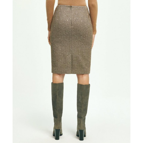 브룩스브라더스 Wool Blend Sequin Pencil Skirt