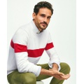 Vintage-Inspired Chest Stripe Crewneck Sweater in Supima Cotton