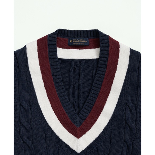 브룩스브라더스 Vintage-Inspired Tennis V-Neck Vest in Supima Cotton