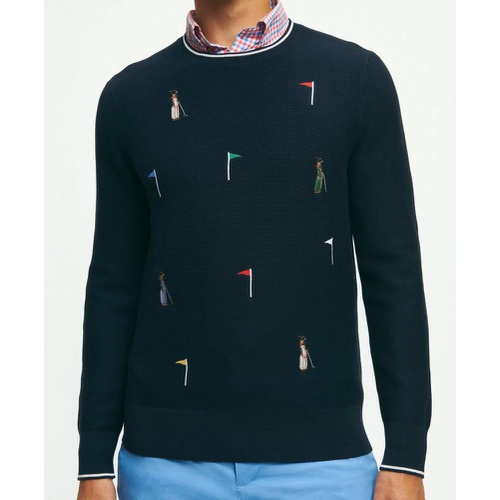 브룩스브라더스 Embroidered Golf Sweater in Egyptian Cotton