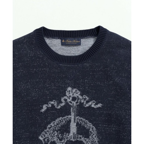 브룩스브라더스 Supima Cotton Braided Link Logo Sweater
