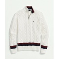 Cable Knit Tennis Half-Zip Sweater in Supima Cotton