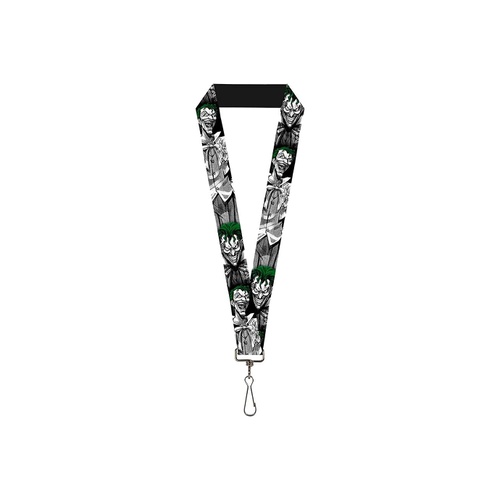  Buckle-Down Unisex-Adults Lanyard-10-Joker Laughing Poses Black/White/Green, Multicolor, One-Size