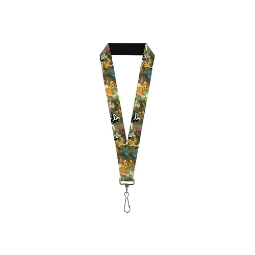  Buckle-Down Unisex-Adults Lanyard-10-Bambi & Friends Scene, Multicolor, One-Size