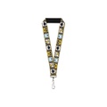 Buckle-Down Unisex-Adults Lanyard-10-Wall-e & Eve Pose/face Hazard Blocks Gray/ye, Multicolor, One-Size