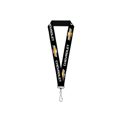  Buckle-Down Lanyard-10-Chevrolet/Bowtie Black/Gold/White Repeat