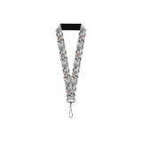 Buckle-Down Lanyard-10-Bugs Bunny Expressions Stacked White/Black/g