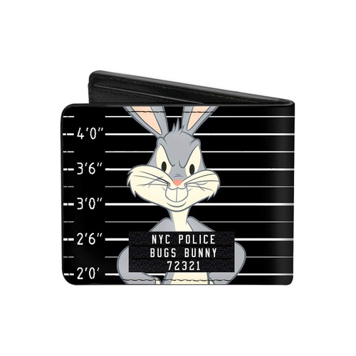  Mens Buckle-down Pu Bifold - Bugs Bunny Nyc Police Mug Shot Black/White Bi Fold Wallet, Multicolor, 40 x 35 US