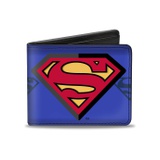 Mens Buckle-down Pu Bifold - Superman Shield Centered/Shield Stripe Blues Bi Fold Wallet, Multicolor, 40 x 35 US