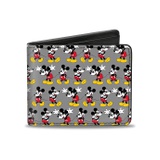 Buckle-Down Mens Nerdy Mickey Mouse 3-Pose Stripe Gray, Multicolor, Standard Size