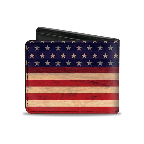  Buckle-Down PU Bifold Wallet - American Flag Stripe