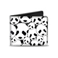 Mens Buckle-down Pu Bifold - Panda Bear Stacked Bi Fold Wallet, Multicolor, 40 x 35 US