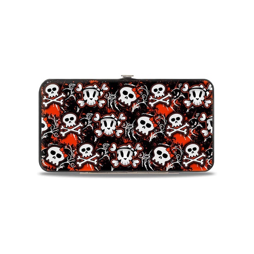  Buckle-Down Hinge Wallet - Girlie Skull Black/Red