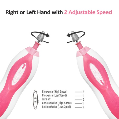  Bunny Ears Electric Pedicure & Manicure Set Portable Shaper with 5-piece attachment for the care of hands and feet. Electric nail file for home use